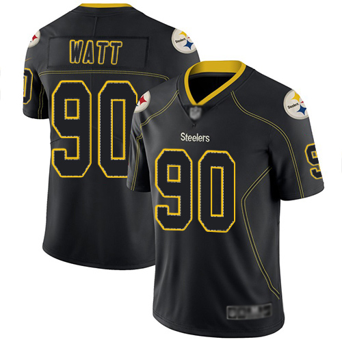 Men Pittsburgh Steelers Football 90 Limited Lights Out Black T J Watt Rush Nike NFL Jersey